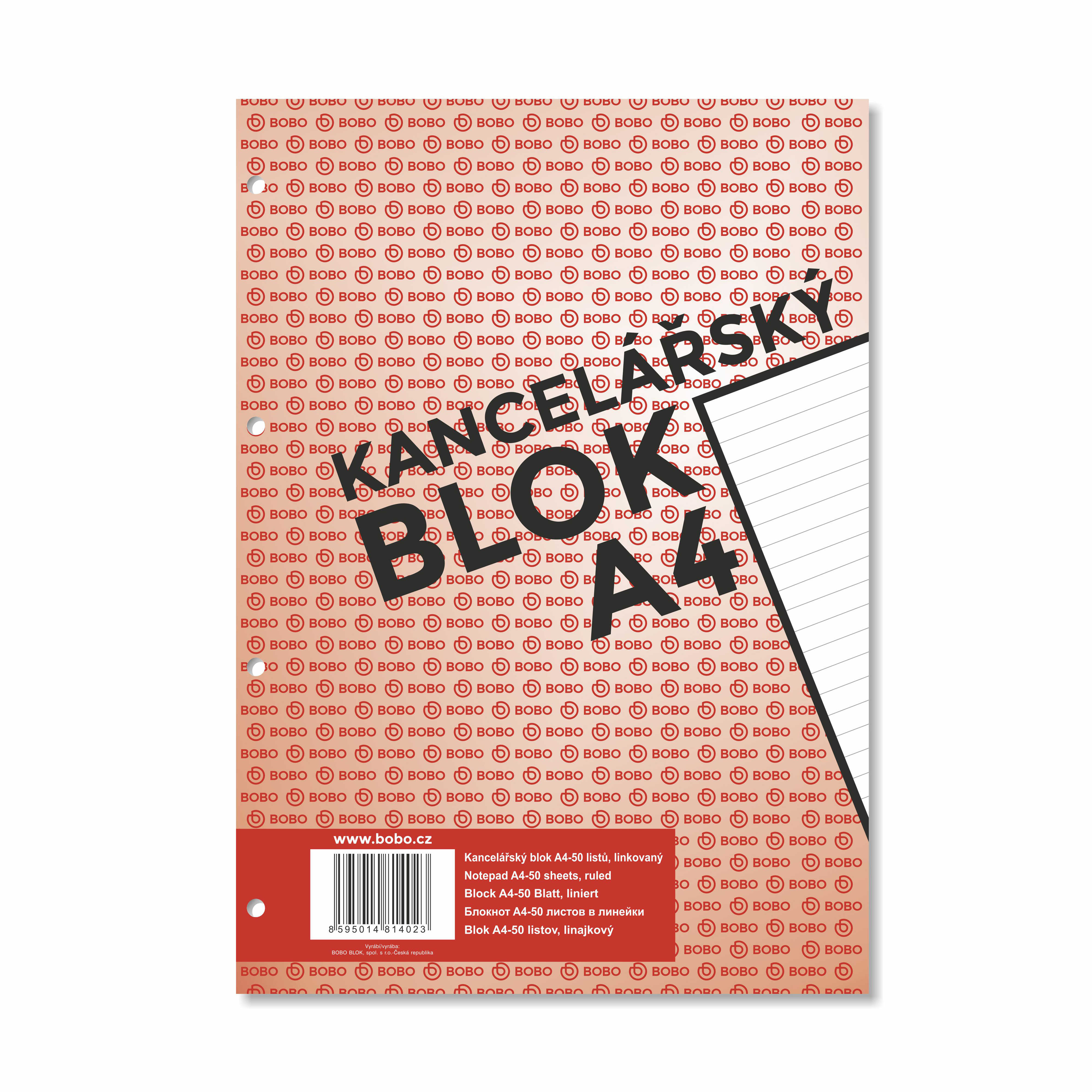 BOBO Kancelářský blok A4, linkovaný