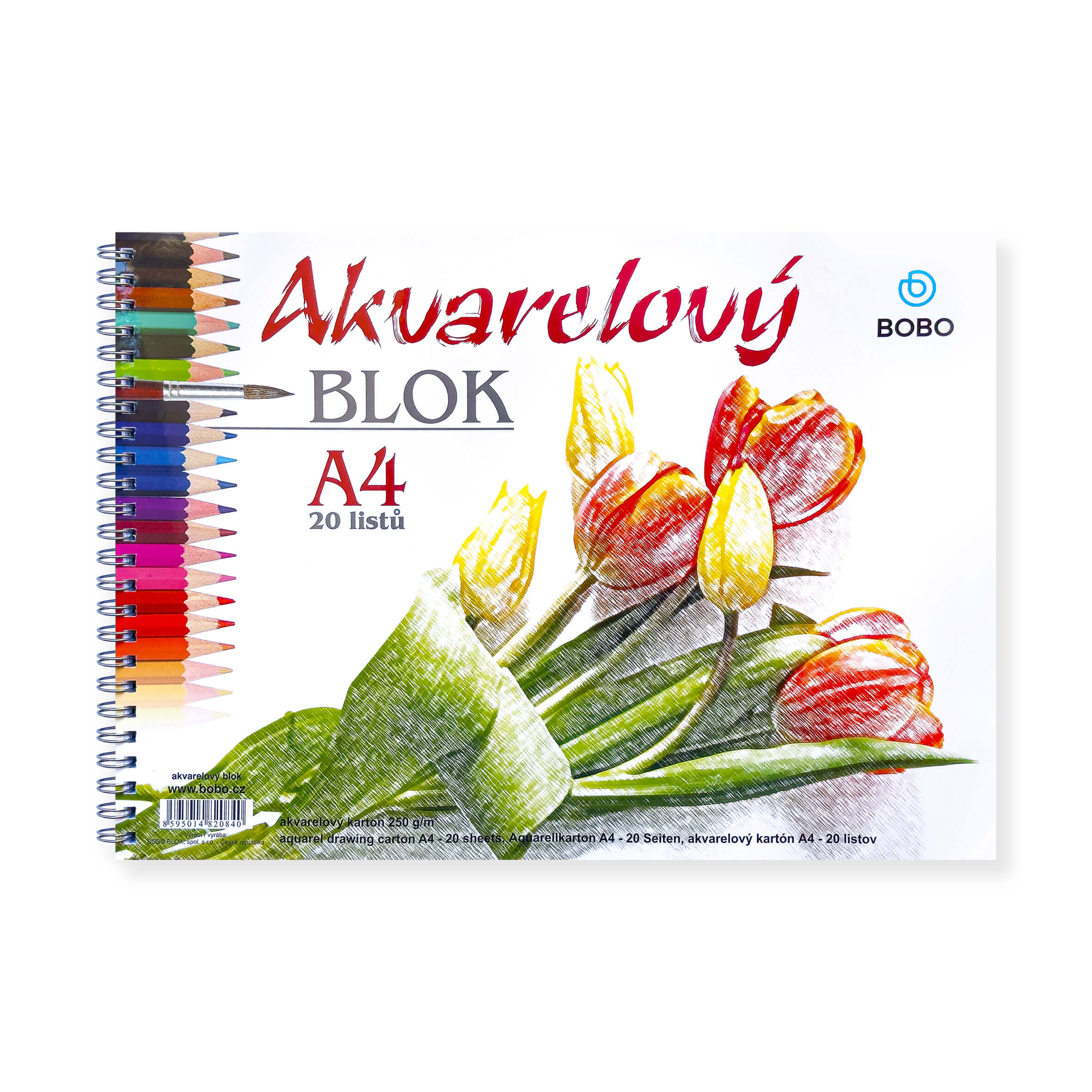BOBO Akvarelový blok A4, Twin Wire