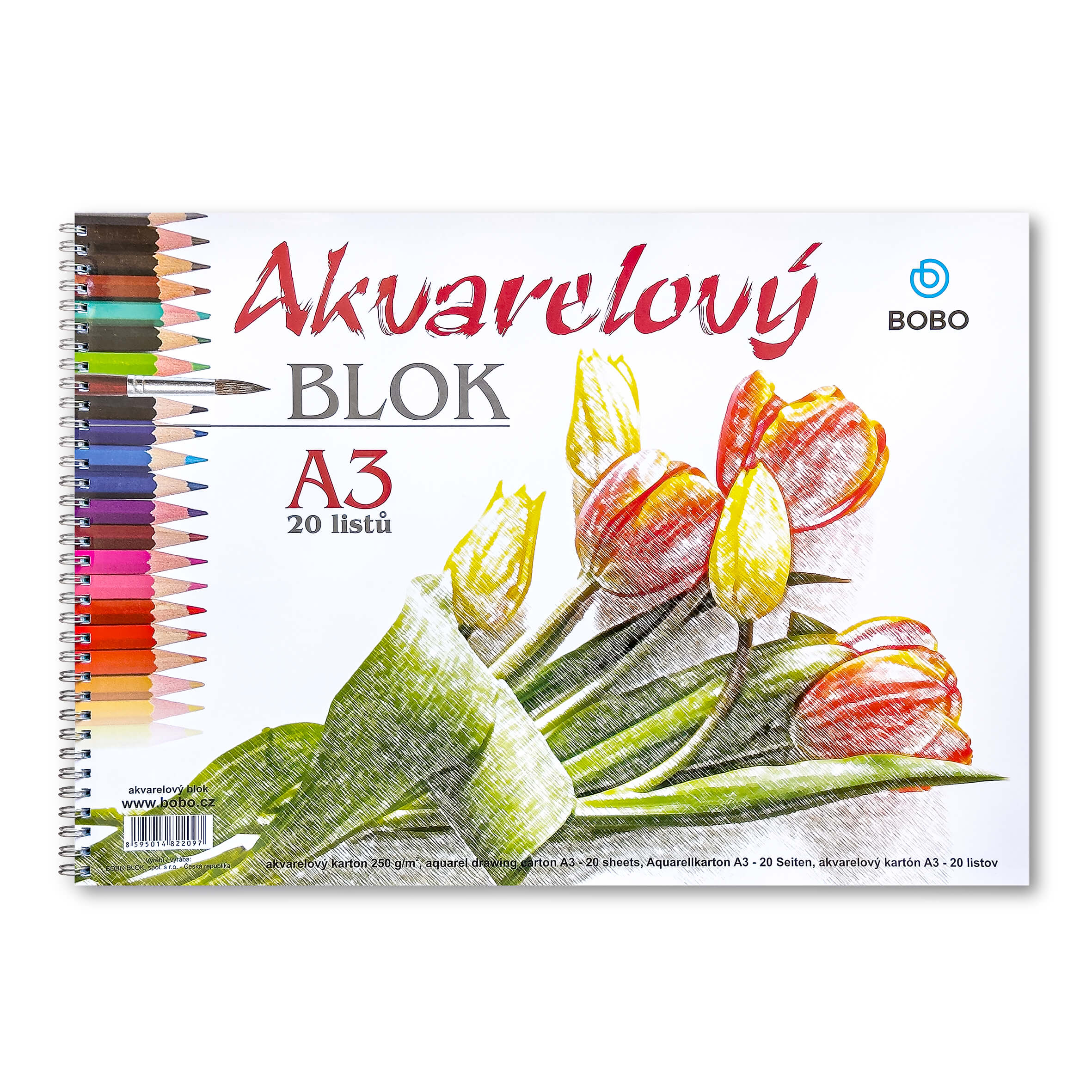 BOBO Akvarelový blok A3, Twin Wire