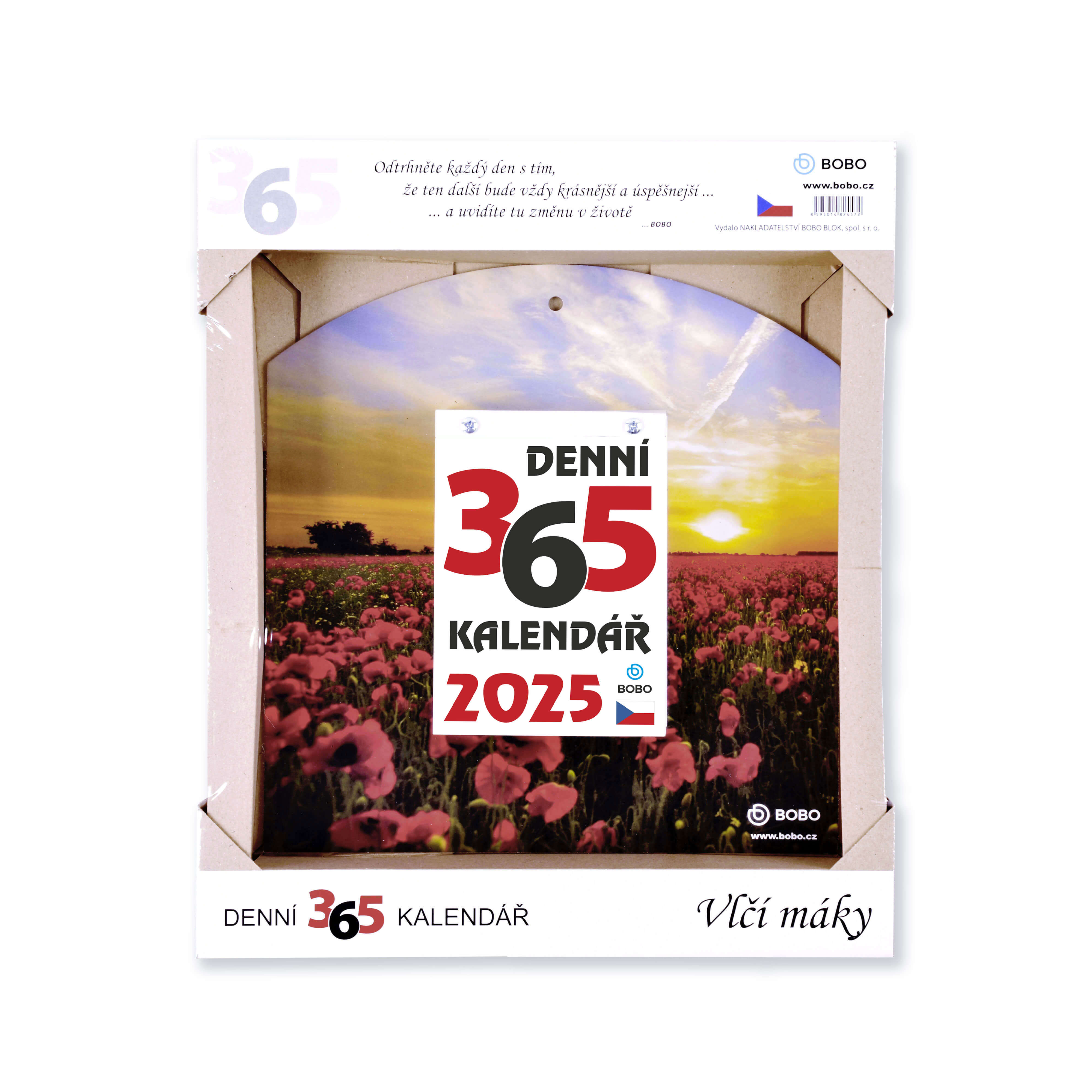 BOBO Denní trhací Kalendář 365 Vlčí máky 2025