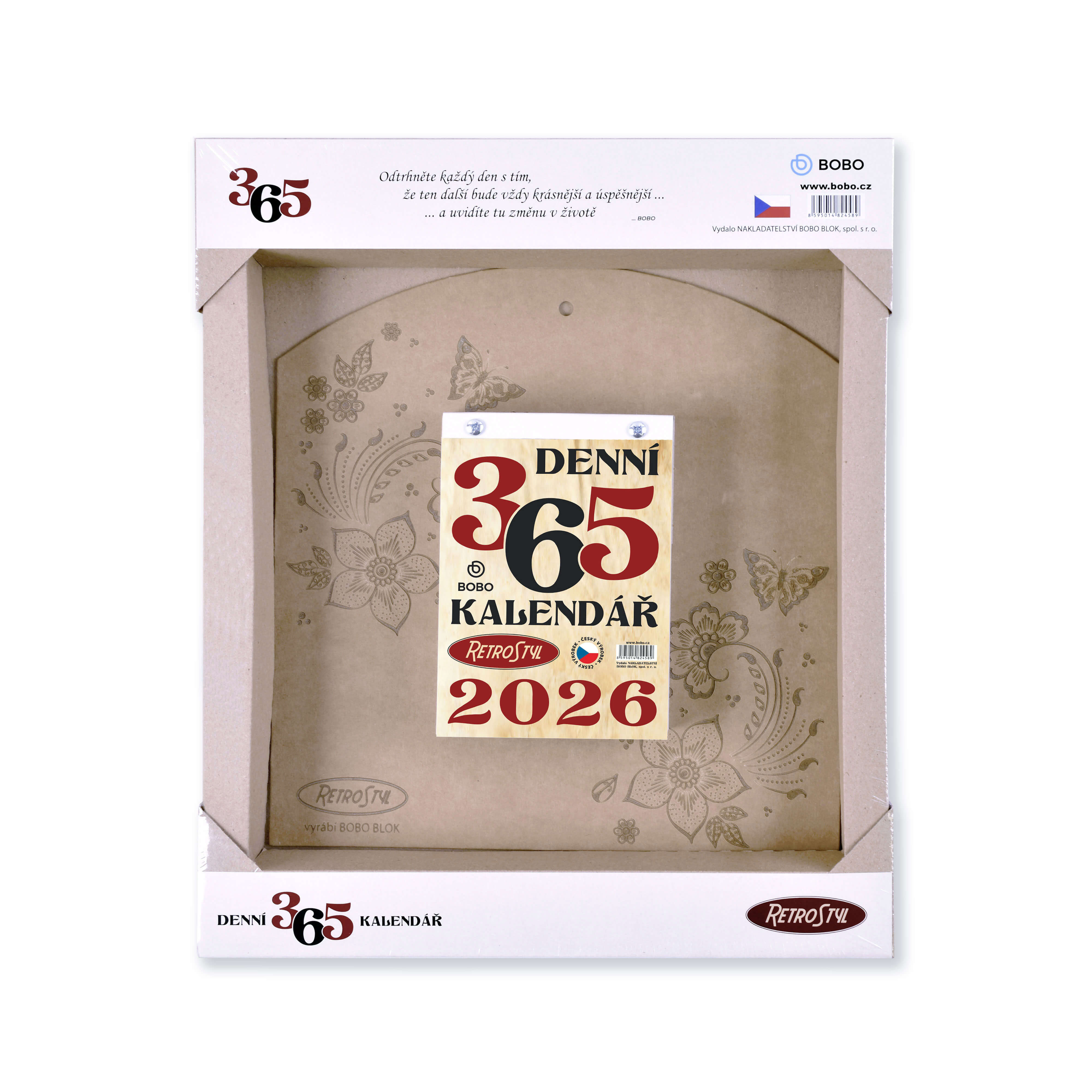 BOBO Denní trhací Kalendář 365 Retro 2026