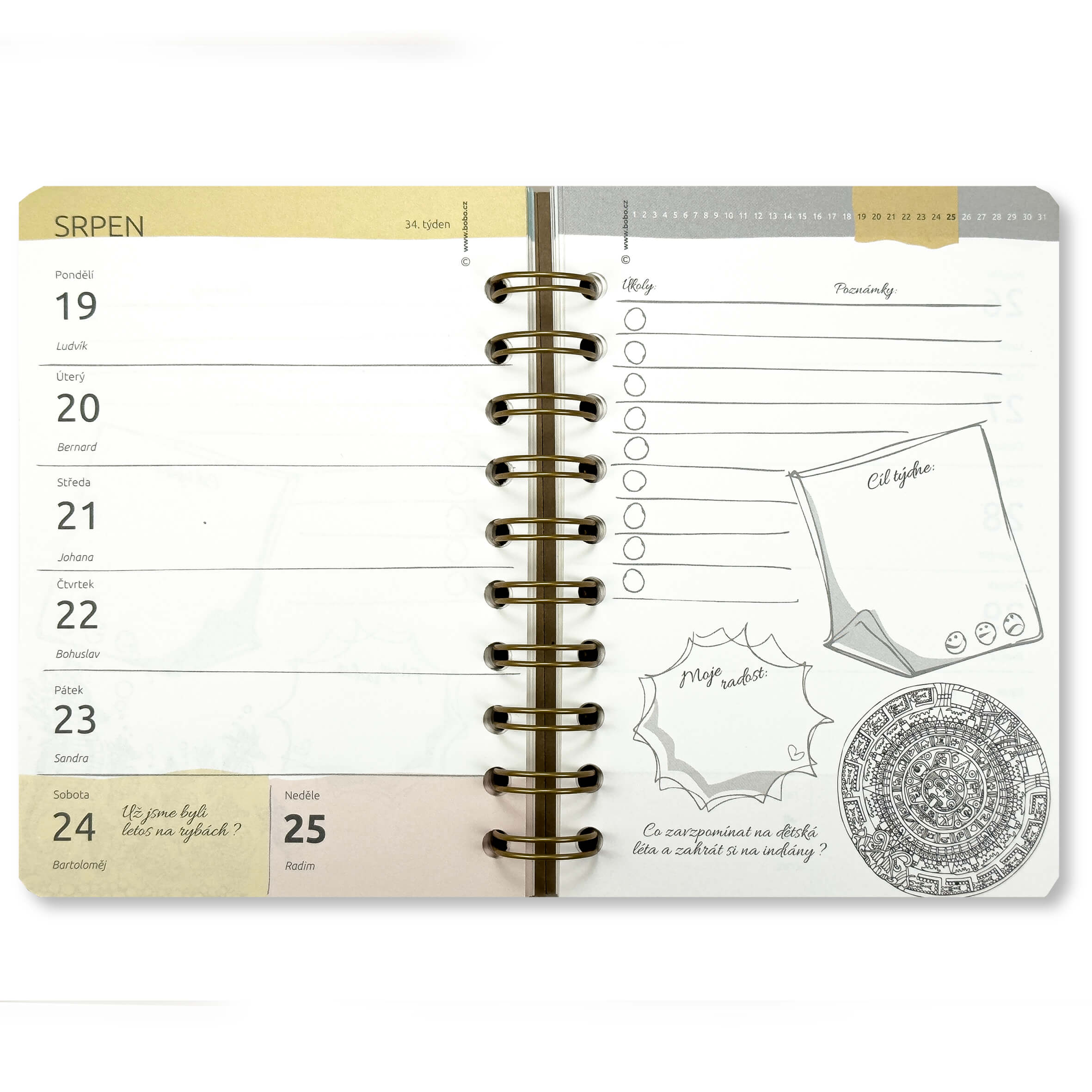 BOBO Můj diář týdenní 2026, A5, Konfiguruj si vlastní obálku