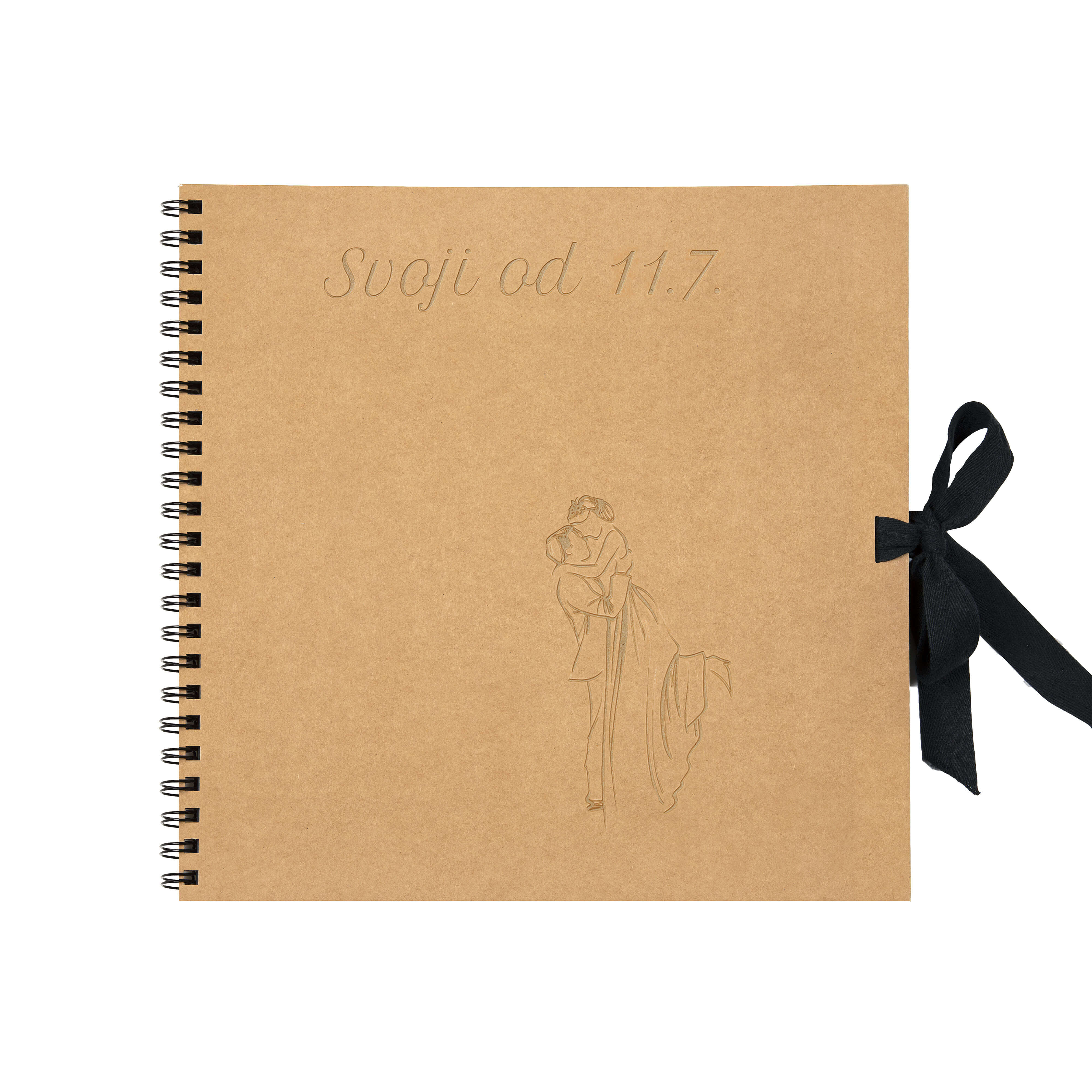 BOBO Skicák Leonardo 30 x 30 cm, černý papír, konfiguruj  si obálku