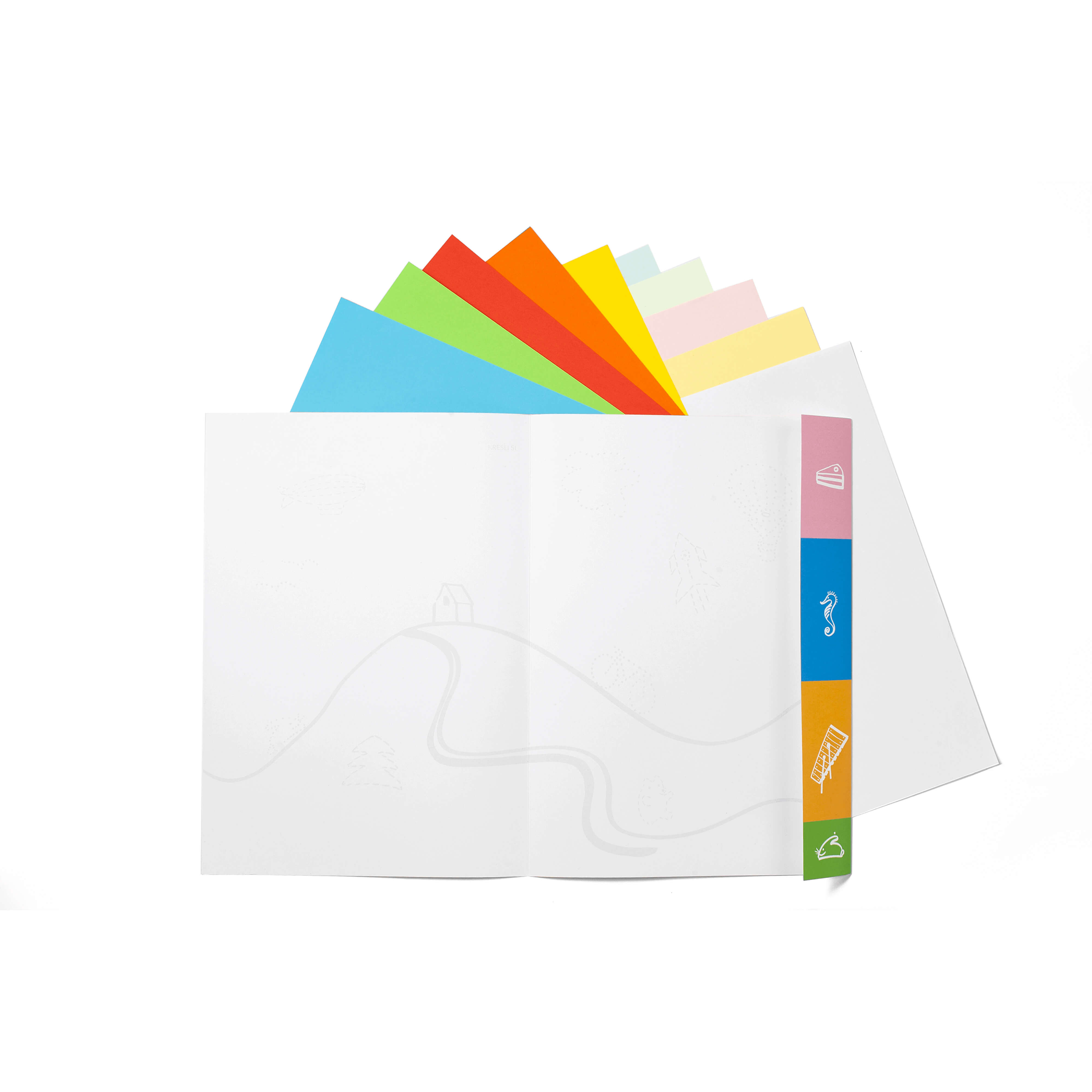 BOBO Sada barevných papírů Svět, A4, 10 listů
