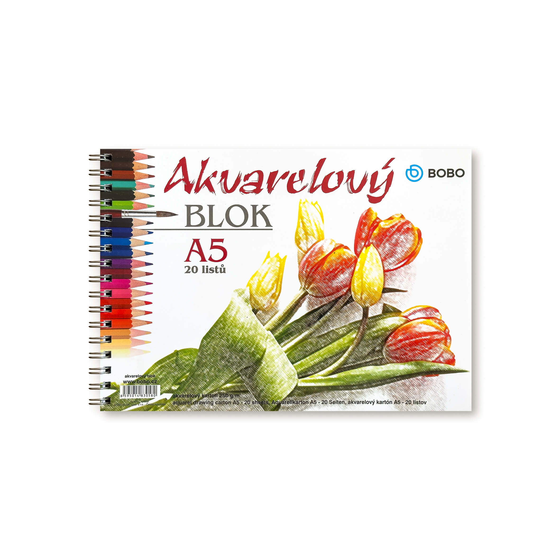 BOBO Akvarelový blok A5, Twin Wire