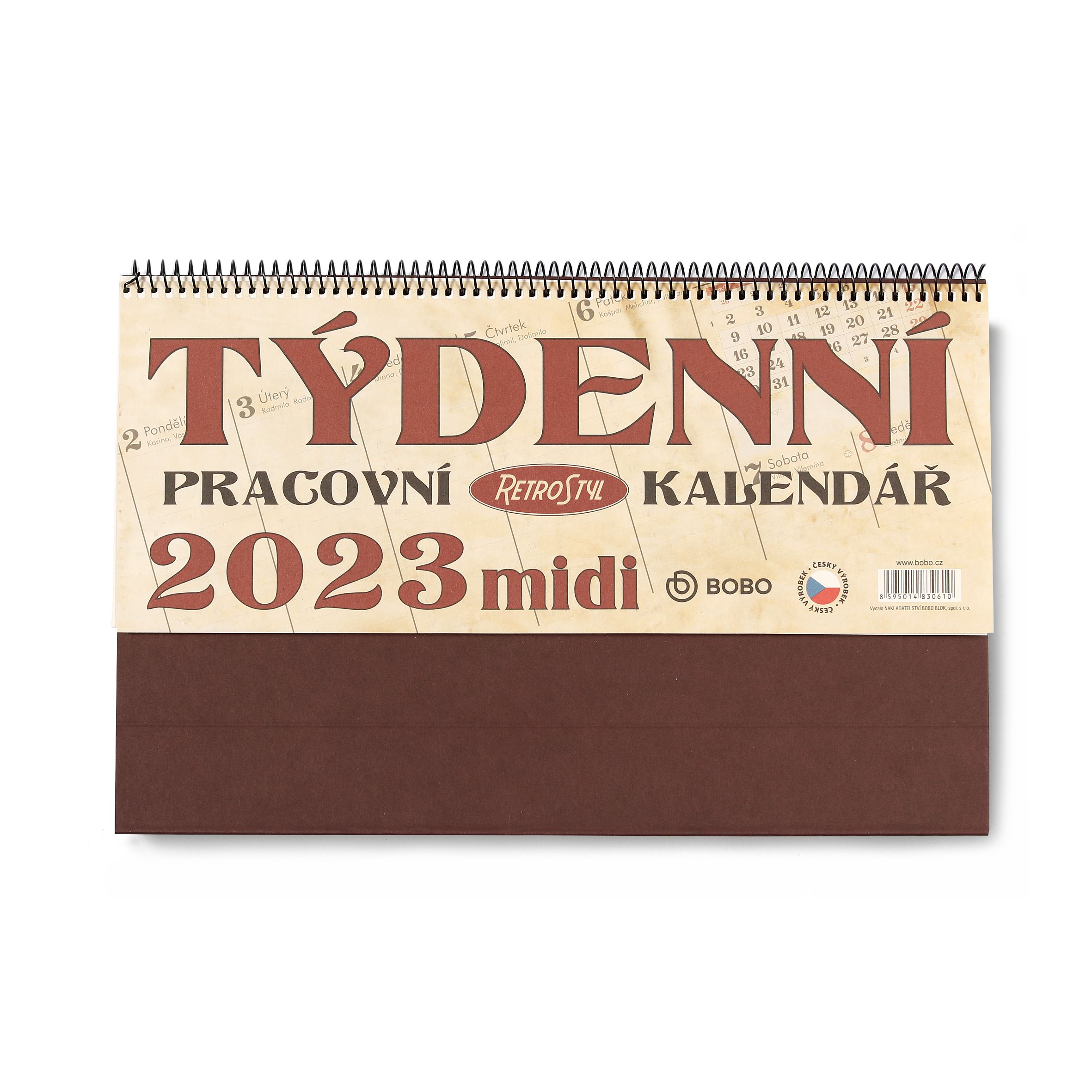 BOBO Pracovní kalendář MIDI Retro 2023