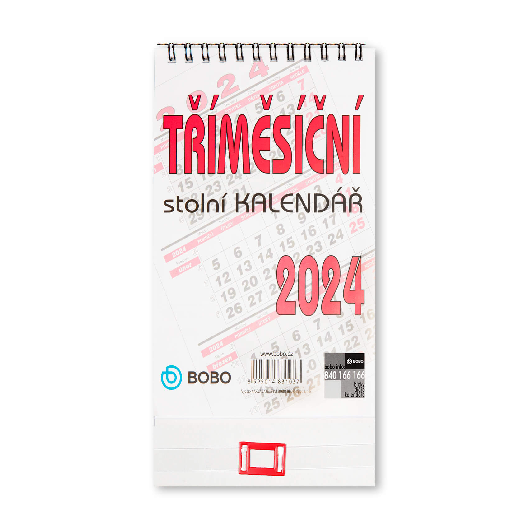 BOBO Stolní kalendář tříměsíční 2024