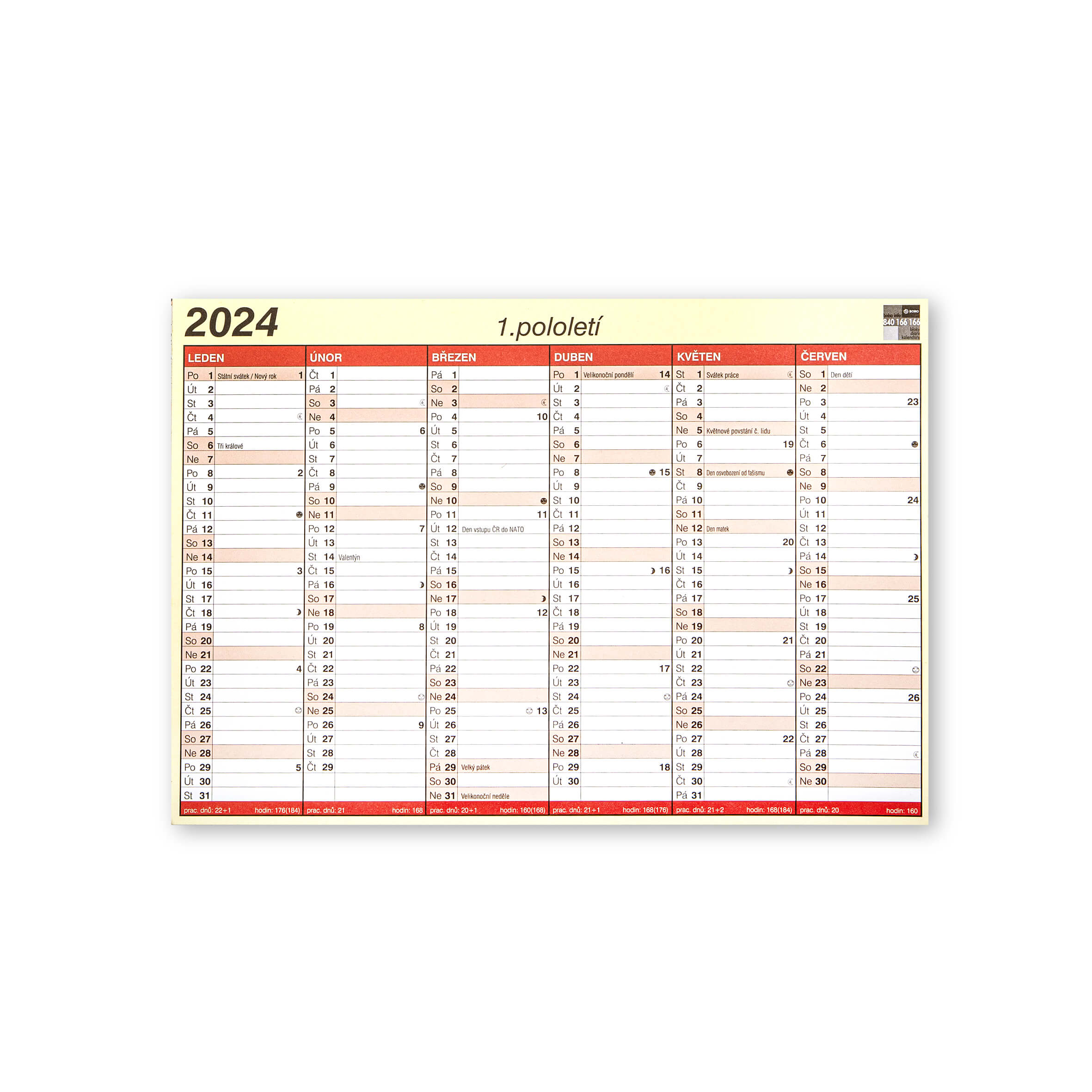 BOBO Lístkový kalendář 2024, A5