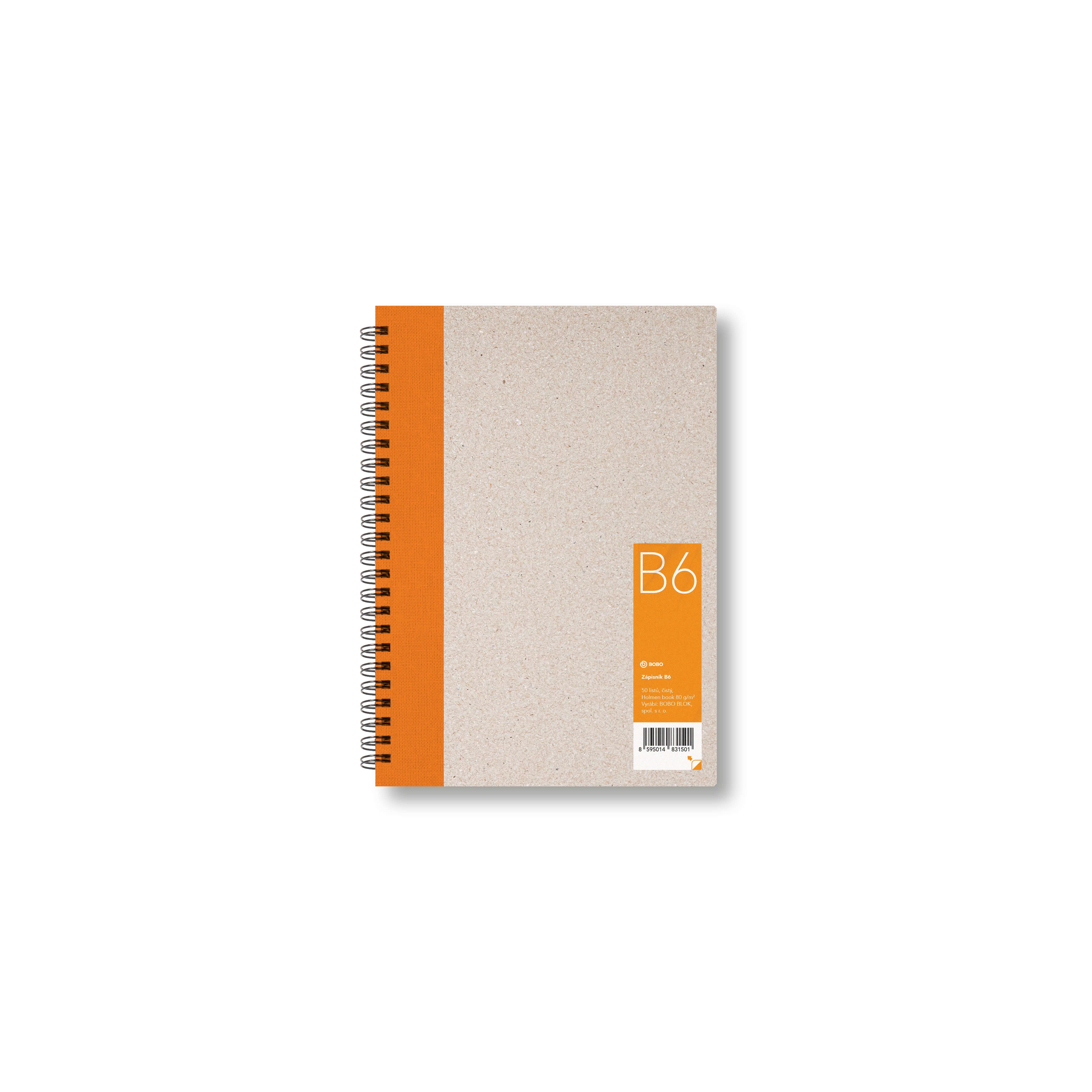 BOBO Zápisník, B6, čistý, oranžový