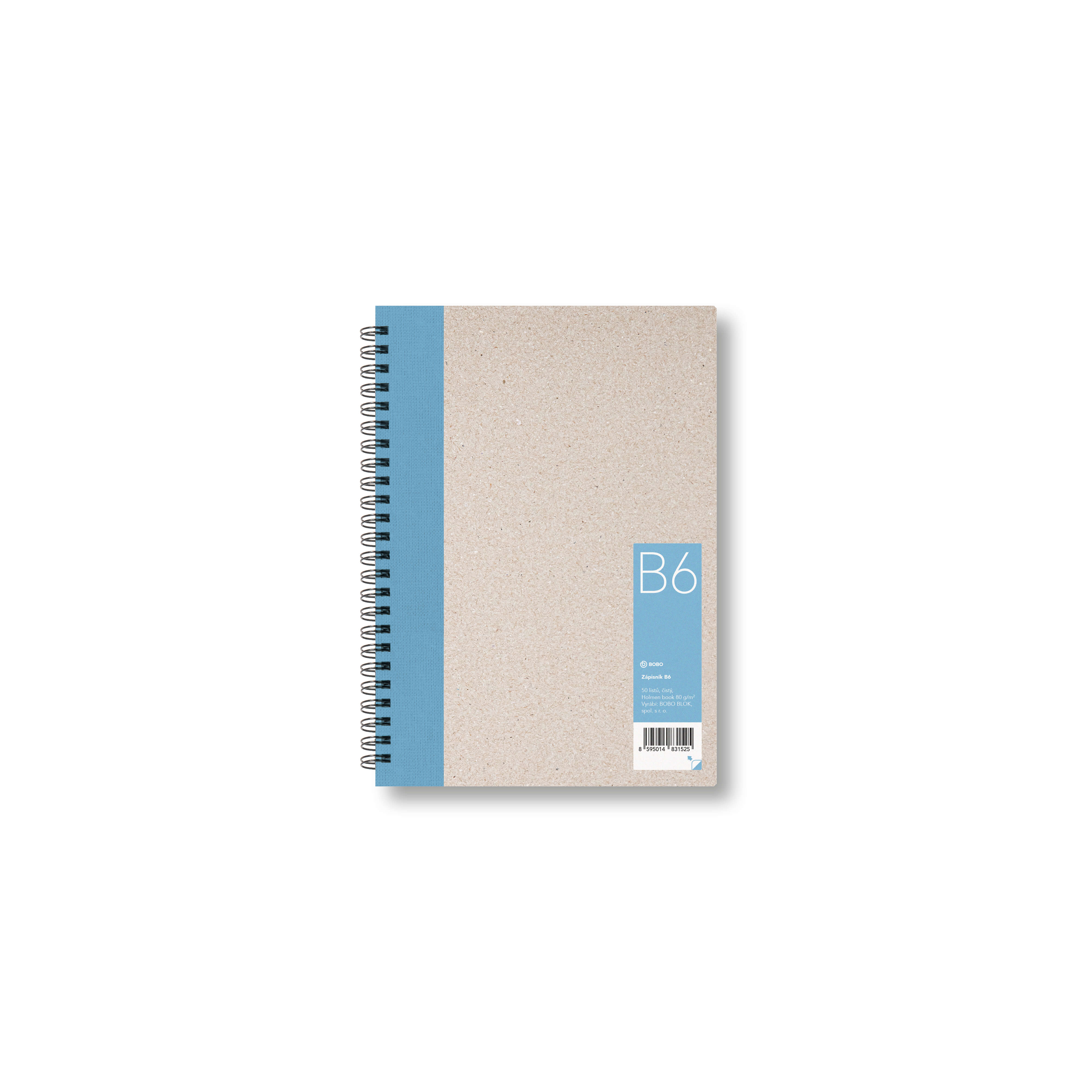 BOBO Zápisník, B6, čistý, světle modrý