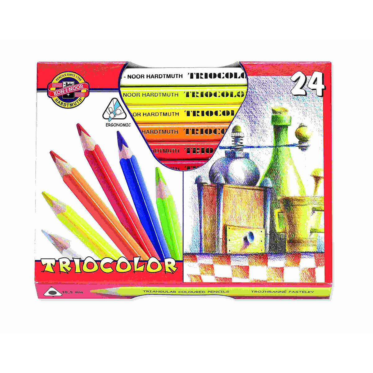 Koh-i-noor trojhranné pastelky TRIOCOLOR 24ks