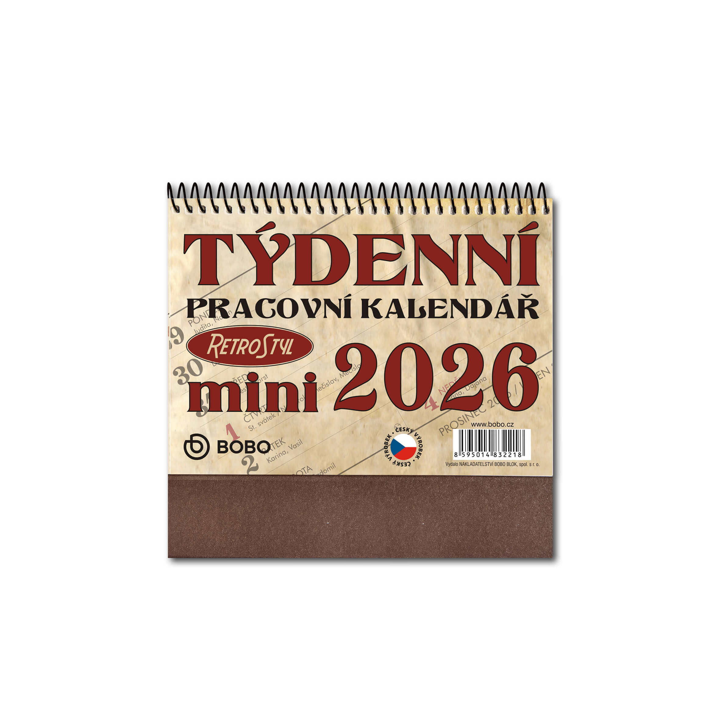 BOBO Pracovní kalendář MINI Retro 2026