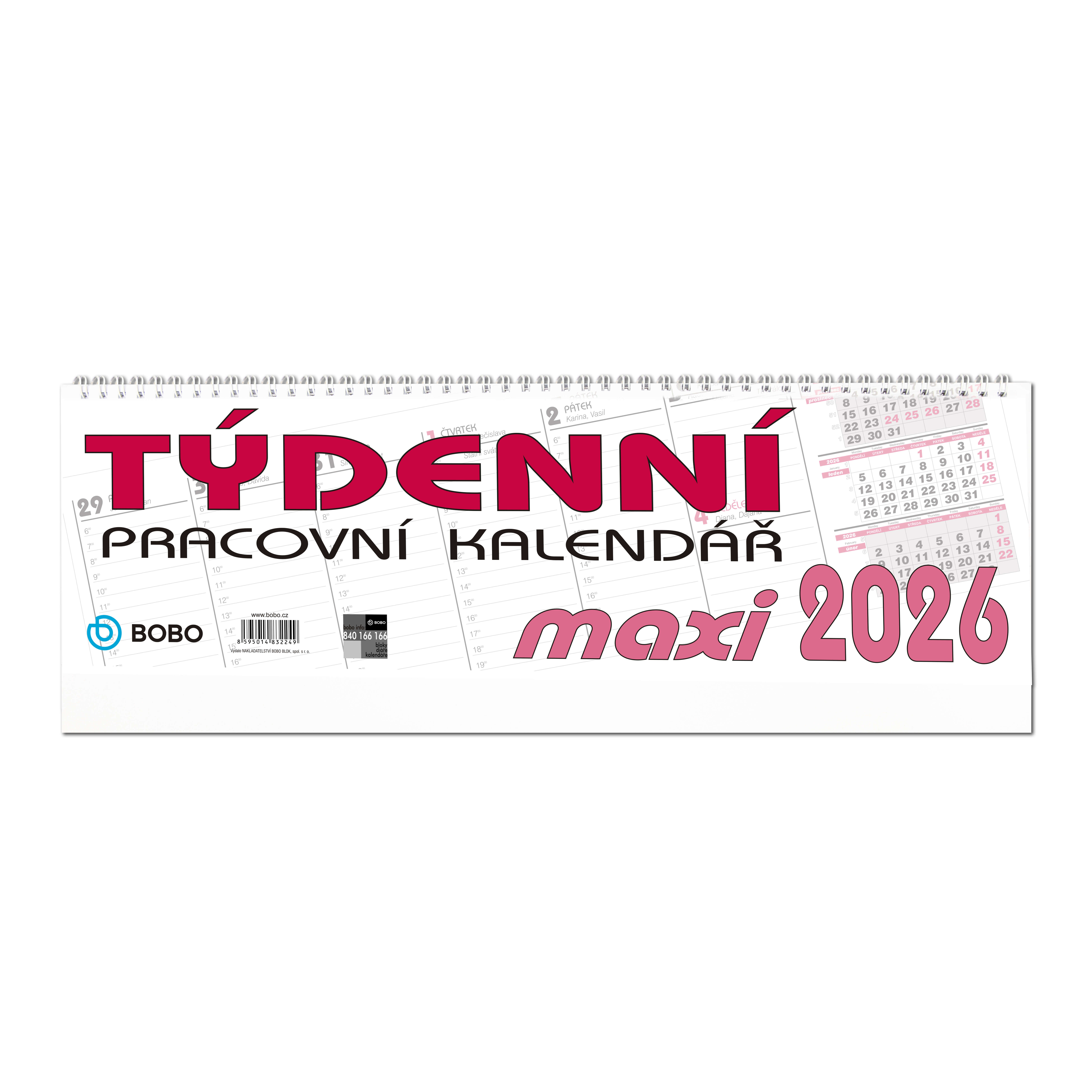 BOBO Stolní pracovní kalendář MAXI 2026
