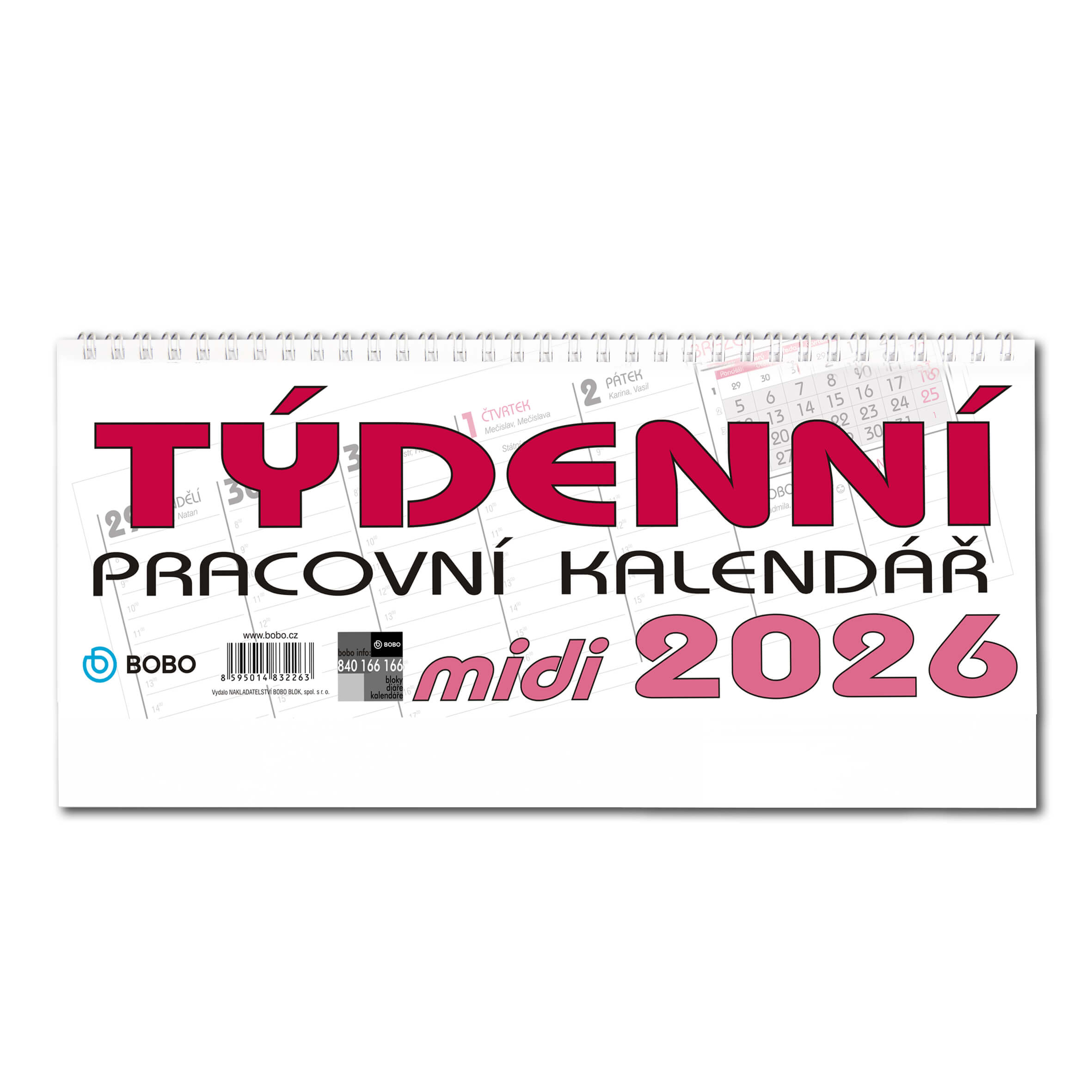 BOBO Stolní pracovní kalendář MIDI 2026