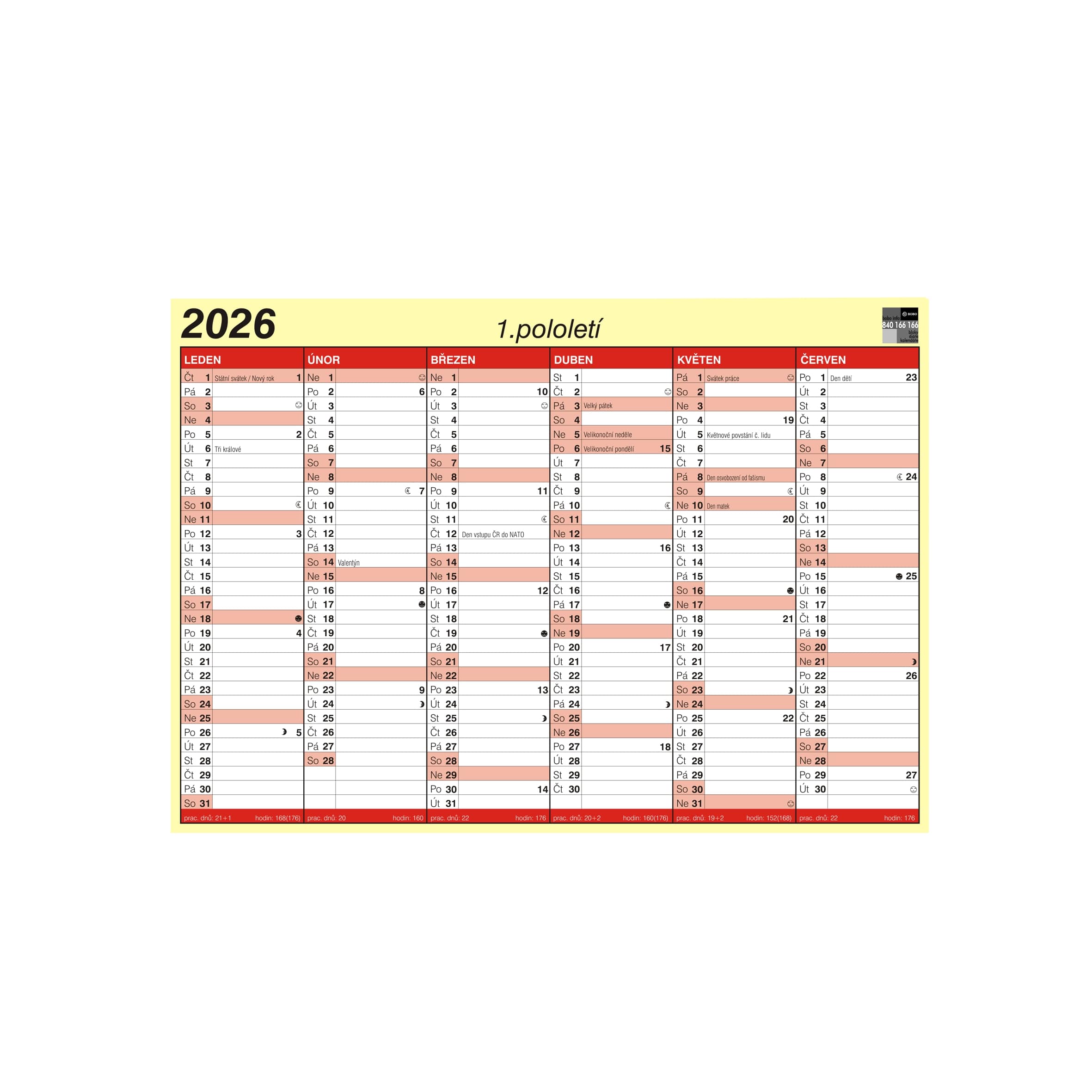 BOBO Lístkový kalendář 2026, A5