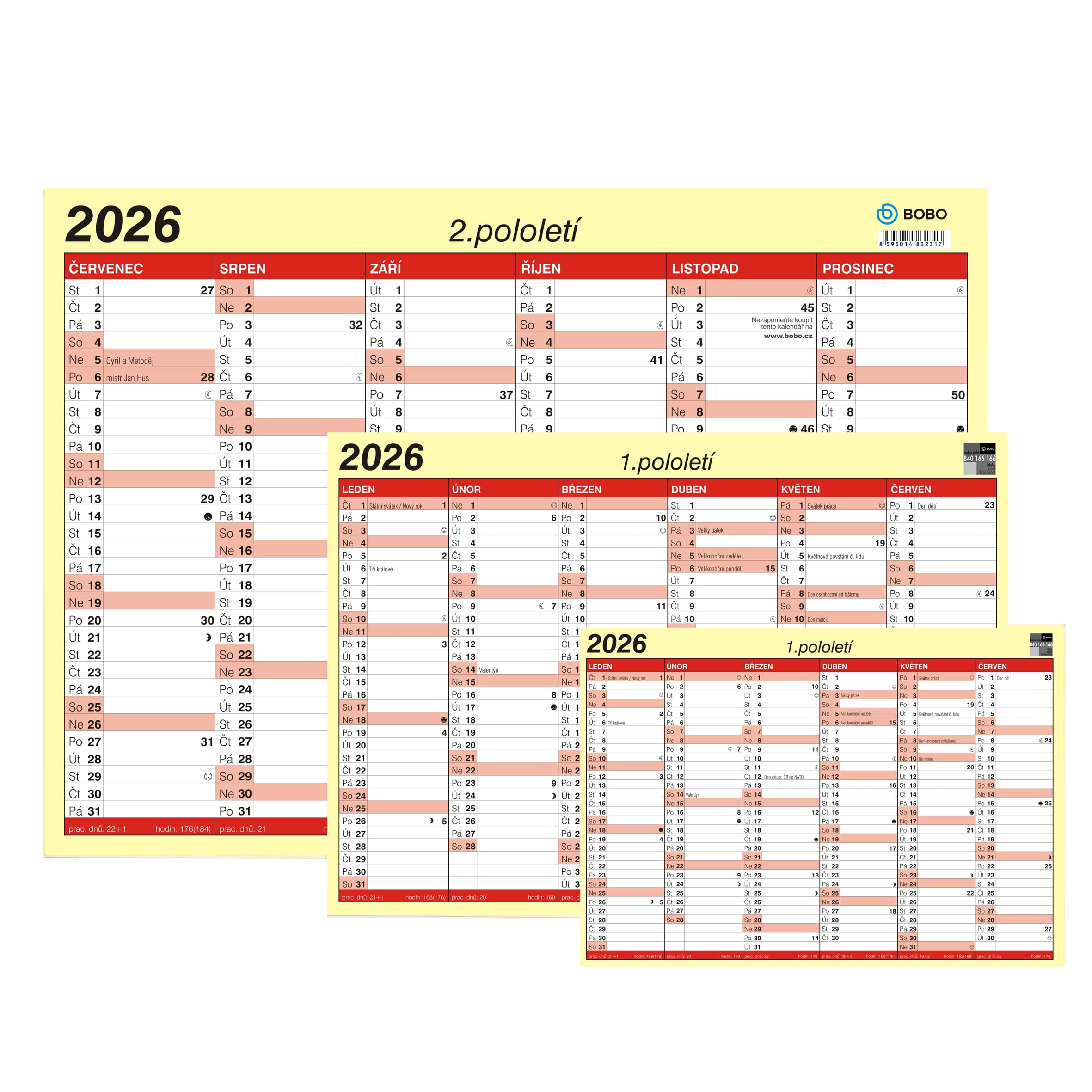 BOBO Lístkový kalendář 2026, A5