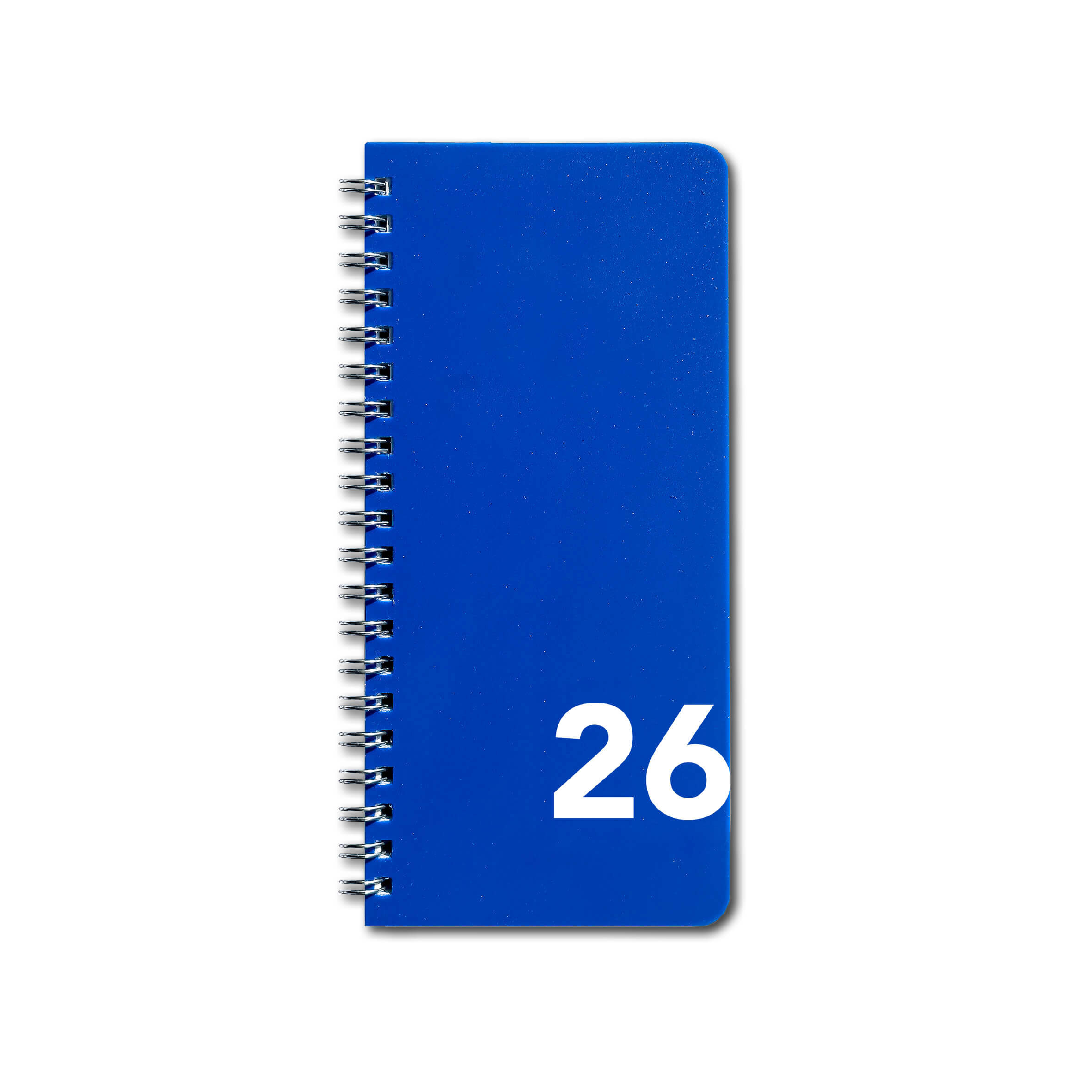 BOBO Diář měsíční 2026, 180 x 85 mm, na výšku, modrý