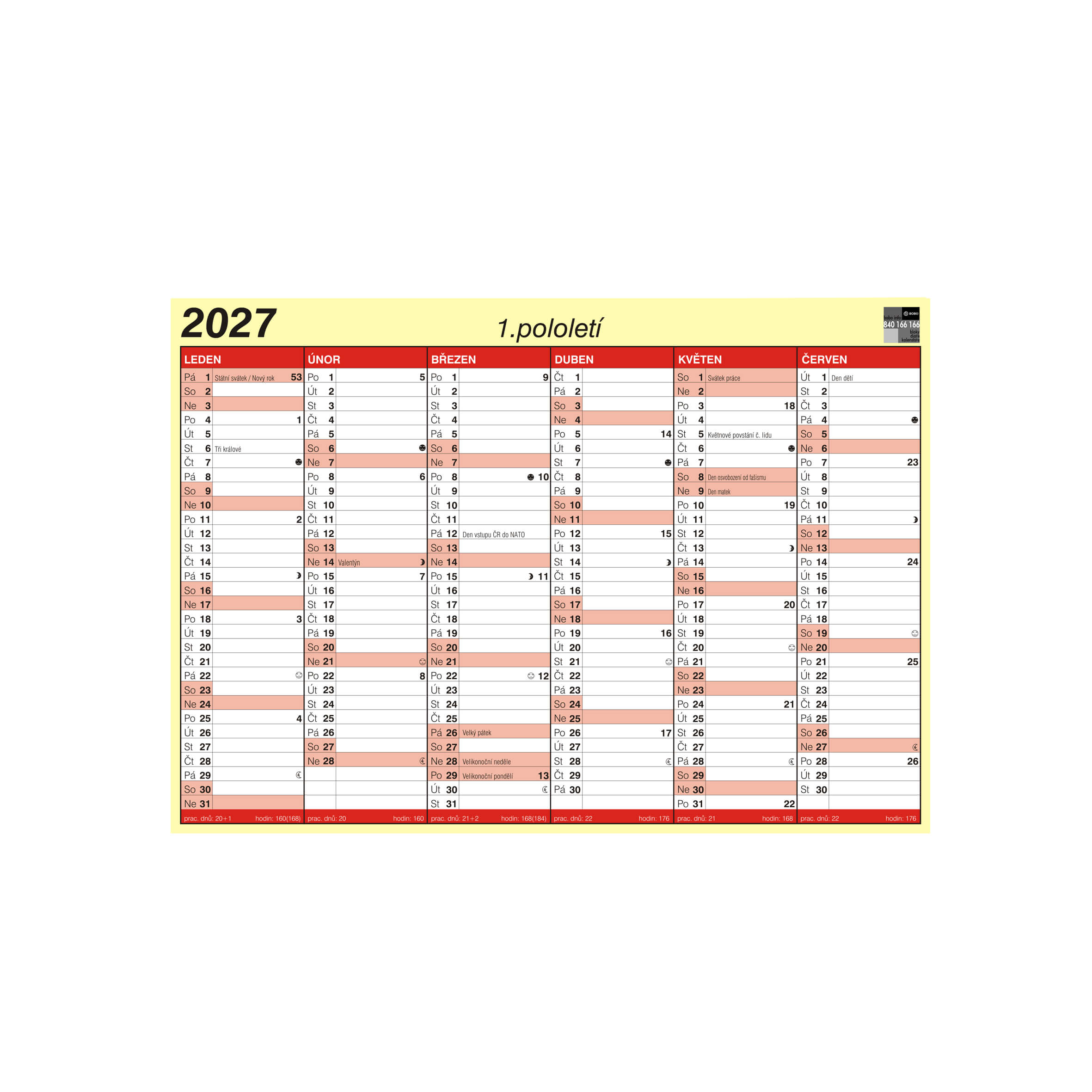 BOBO Lístkový kalendář 2027, A5