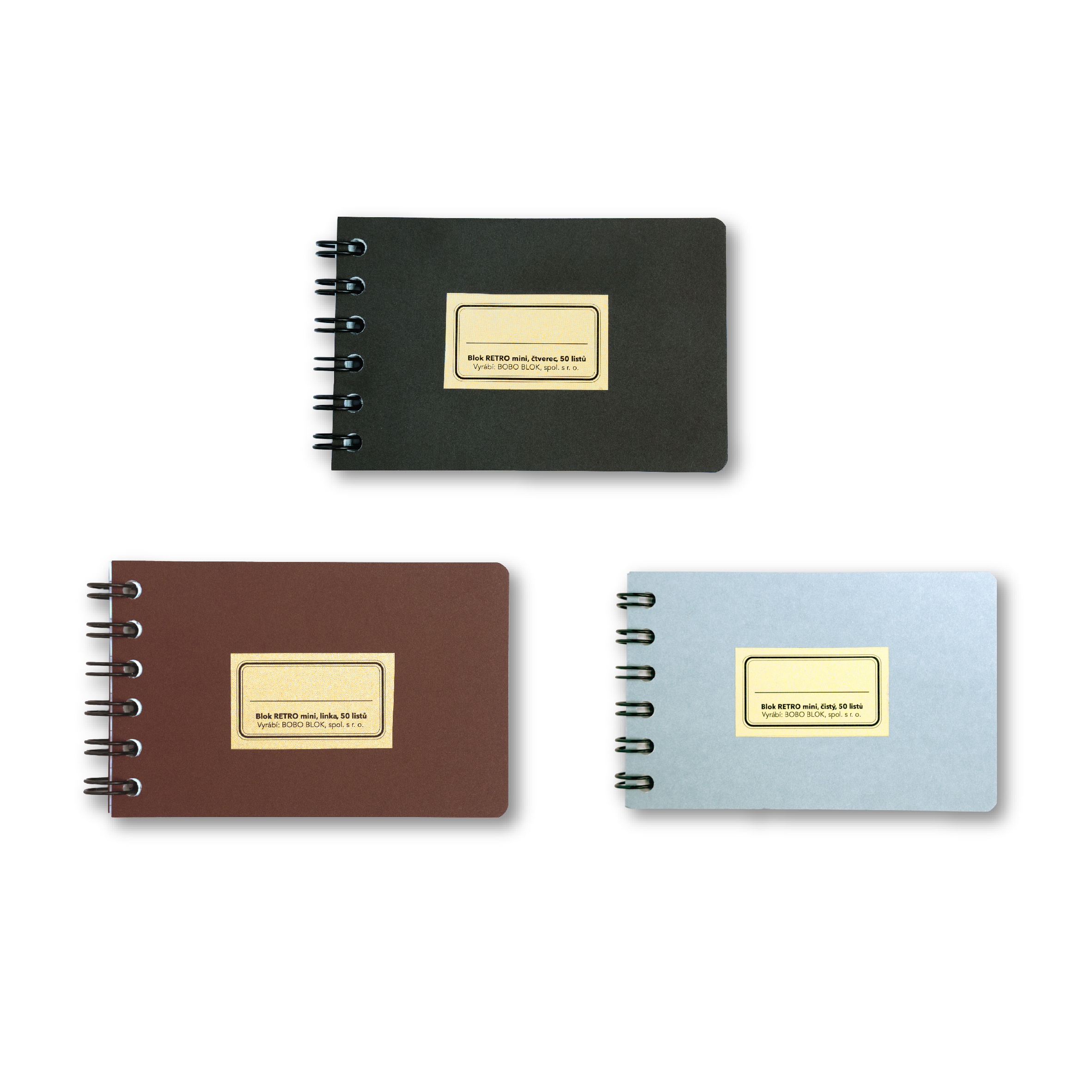 BOBO Sada kroužkových bloků Retro, mini, 3 druhy